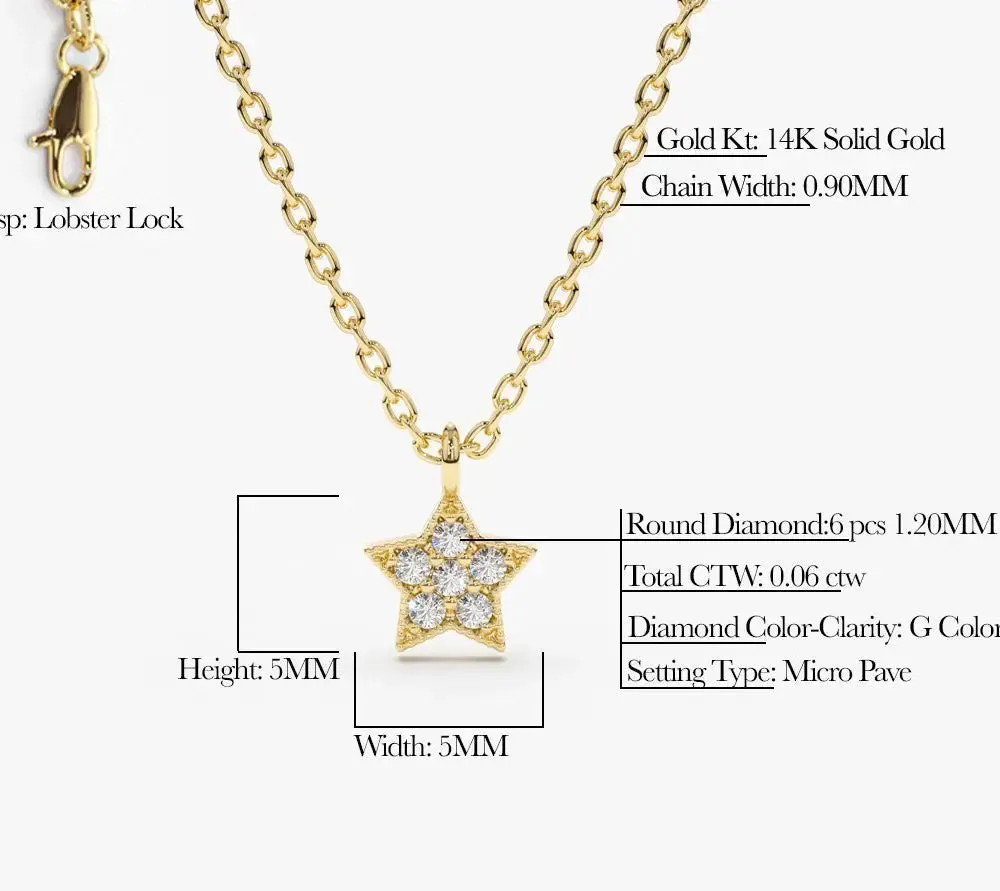 0.06CTW Star Charm Diamond Necklace