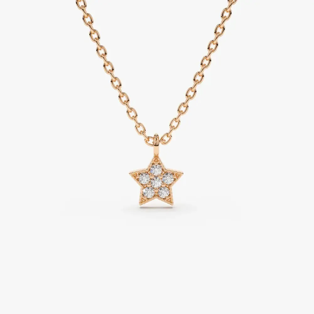 0.06CTW Star Charm Diamond Necklace