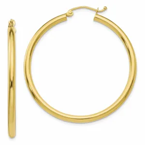 10k Yellow Gold Polished 2.5MM Hollow Hoop Earring