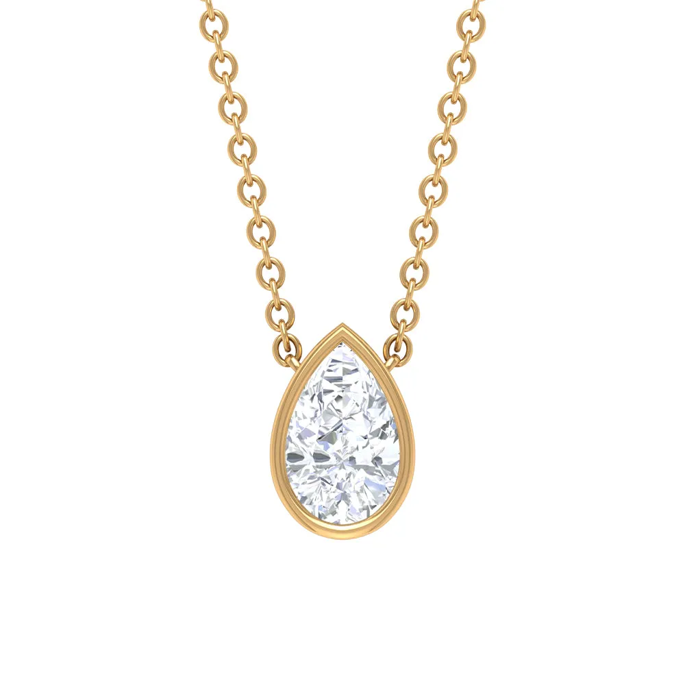 1/4 CT Pear Shape Diamond Solitaire Necklace