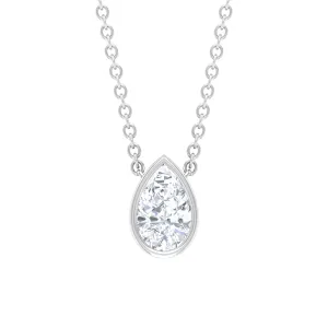 1/4 CT Pear Shape Diamond Solitaire Necklace