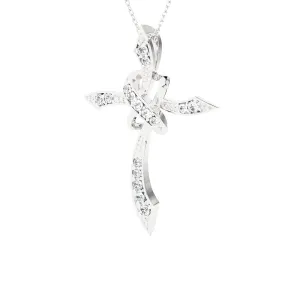 1/4 ctw Round Lab Grown Diamond Cross Pendant