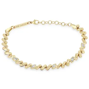 14k 5 Marquise Diamond Station San Marco Chain Bracelet