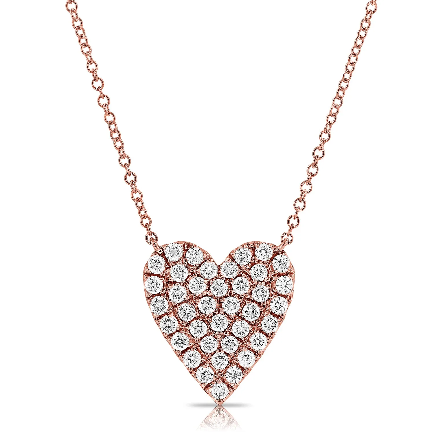 14k Gold & Diamond Heart Necklace-0.7 ct.