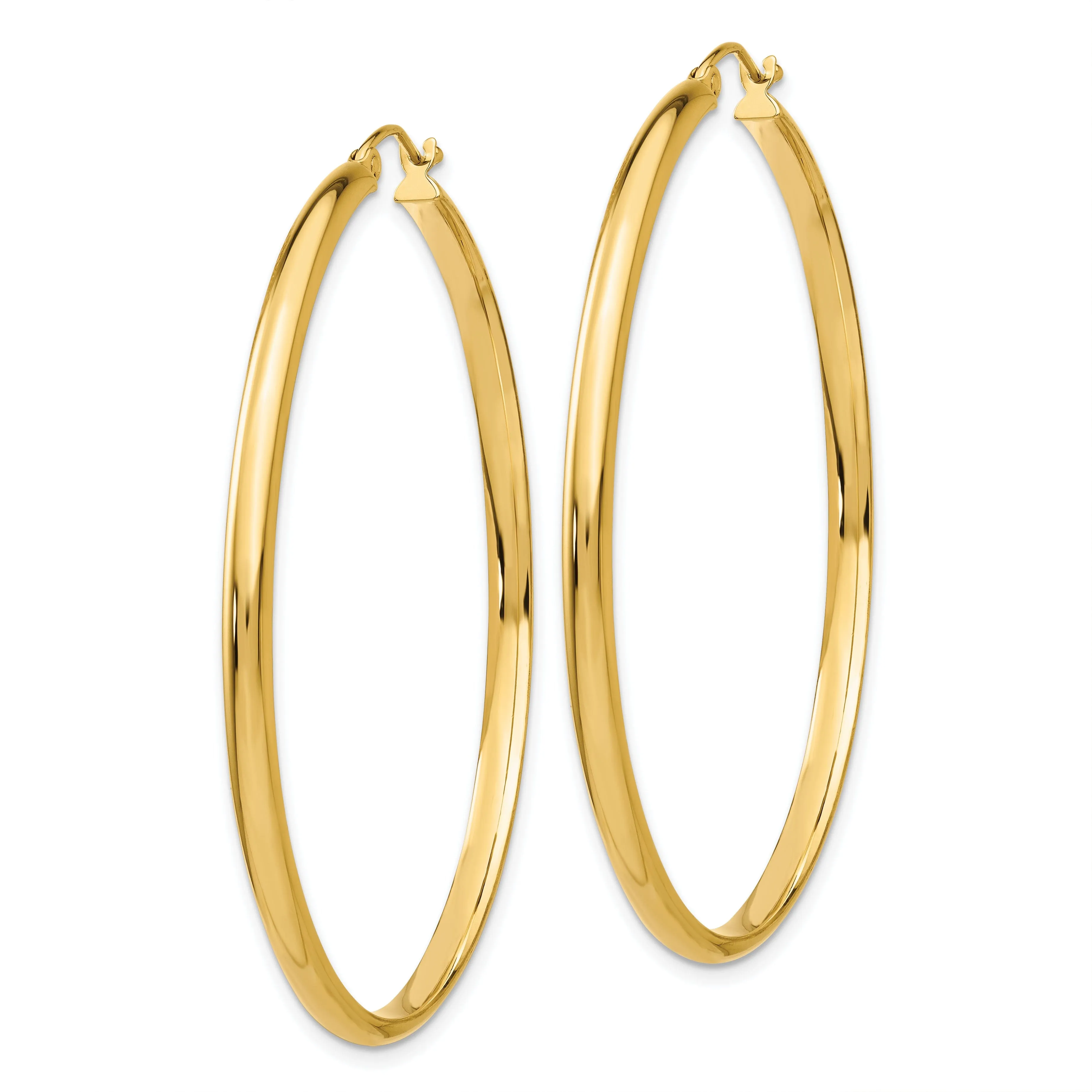 14k Yellow Gold 2.75 x 50MM Hoop Earrings