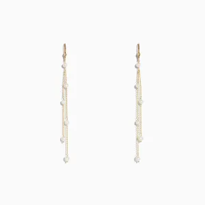 14K Yellow Gold Cultured Fresh Water Pearl Fringe Earrings