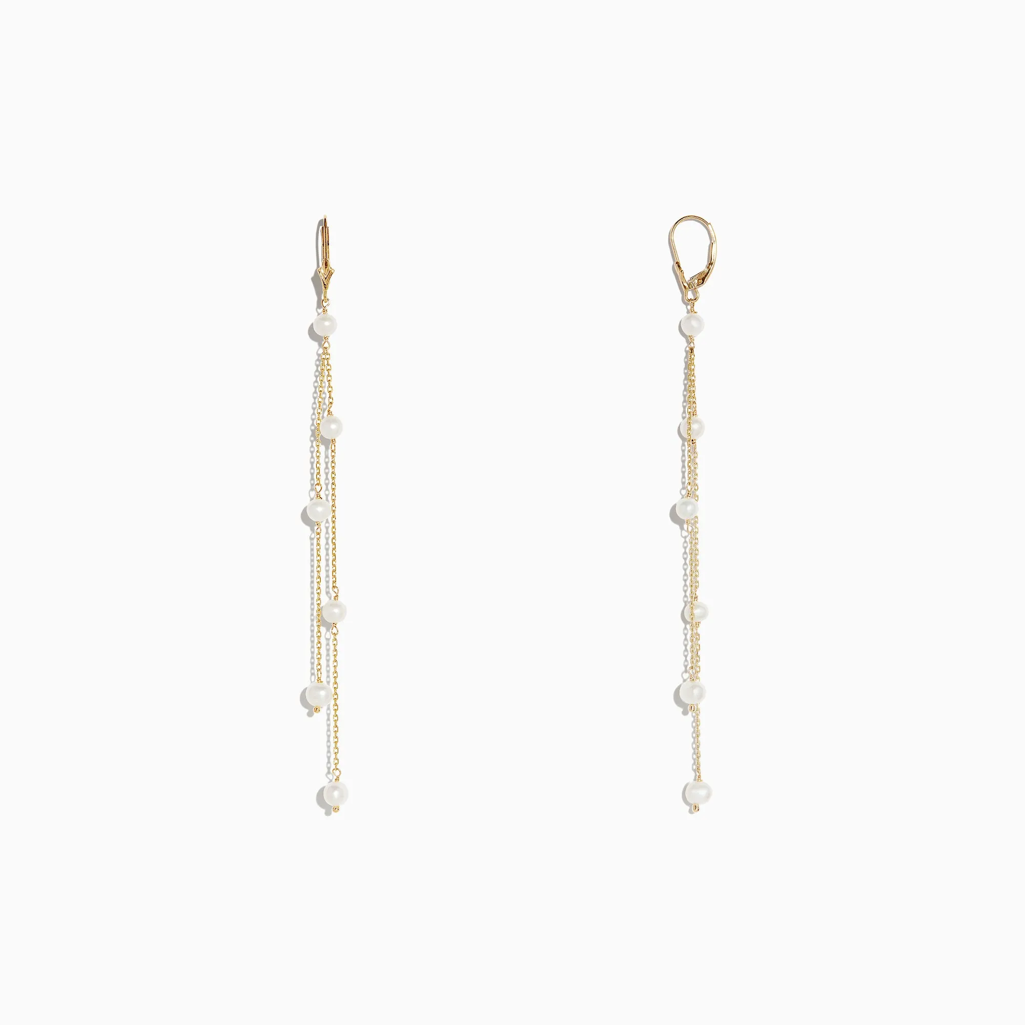 14K Yellow Gold Cultured Fresh Water Pearl Fringe Earrings