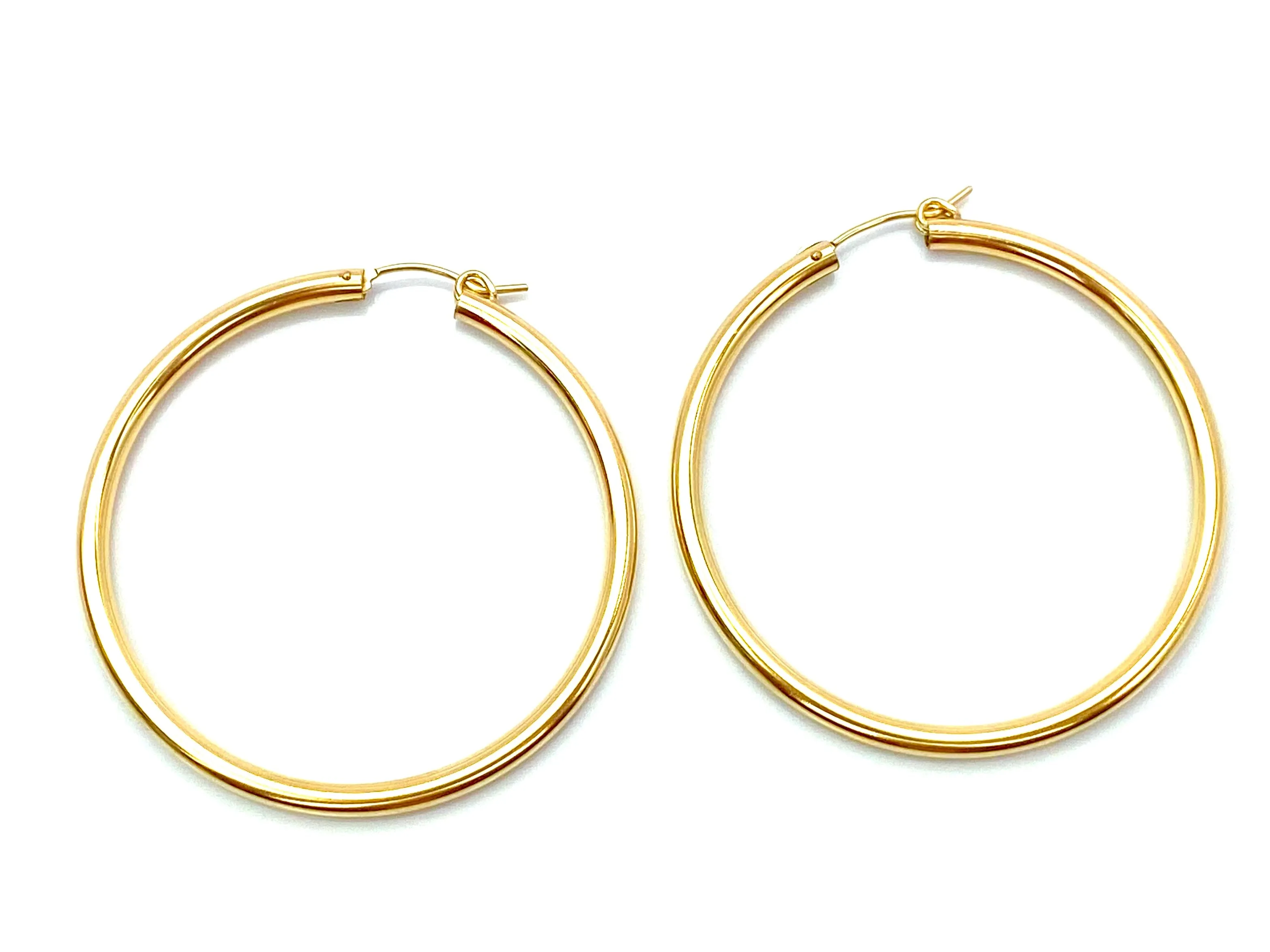 14KGF Hoop Earrings , Sku#120 C-Z 4 GF