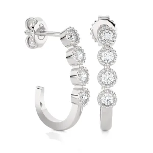 1/6 ctw Round Lab Grown Diamond Hoop Earrings