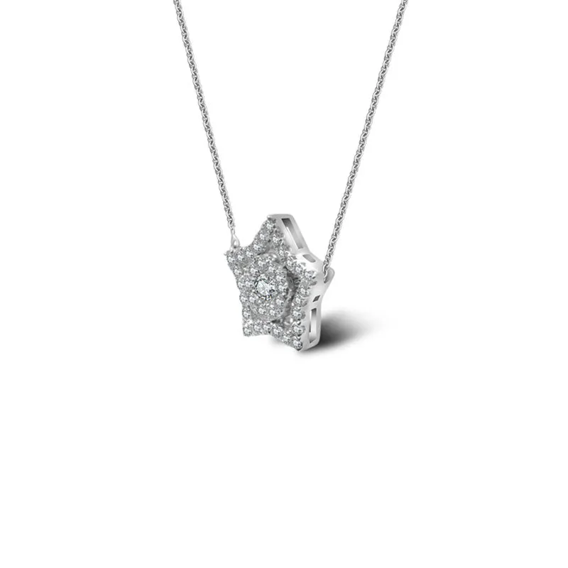 18k Gold Star Shape Diamond Necklace