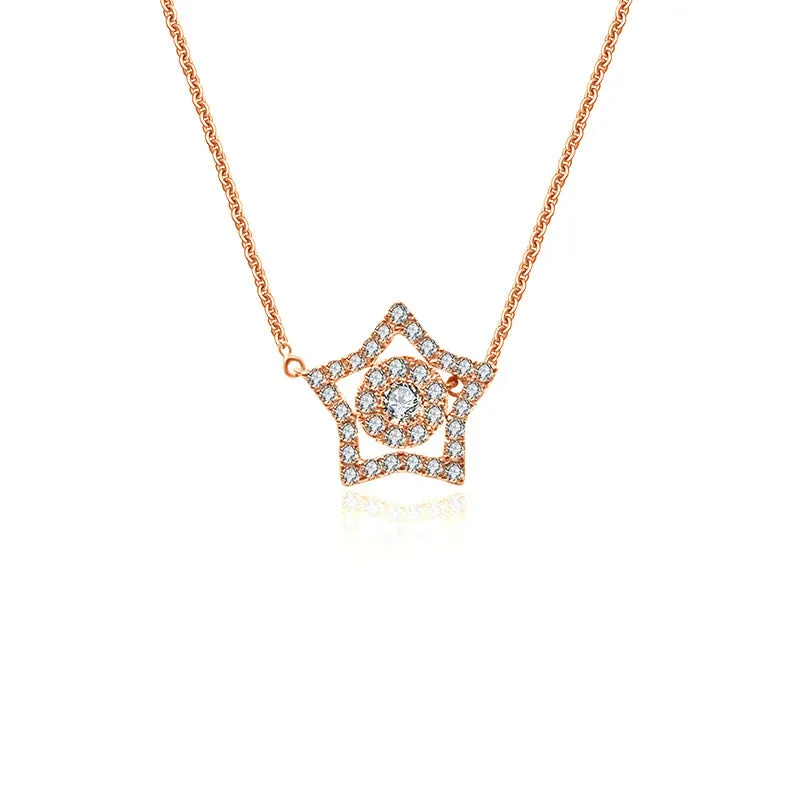 18k Gold Star Shape Diamond Necklace