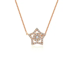 18k Gold Star Shape Diamond Necklace