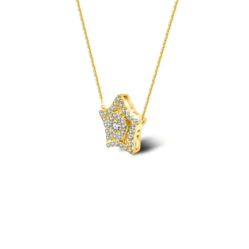 18k Gold Star Shape Diamond Necklace