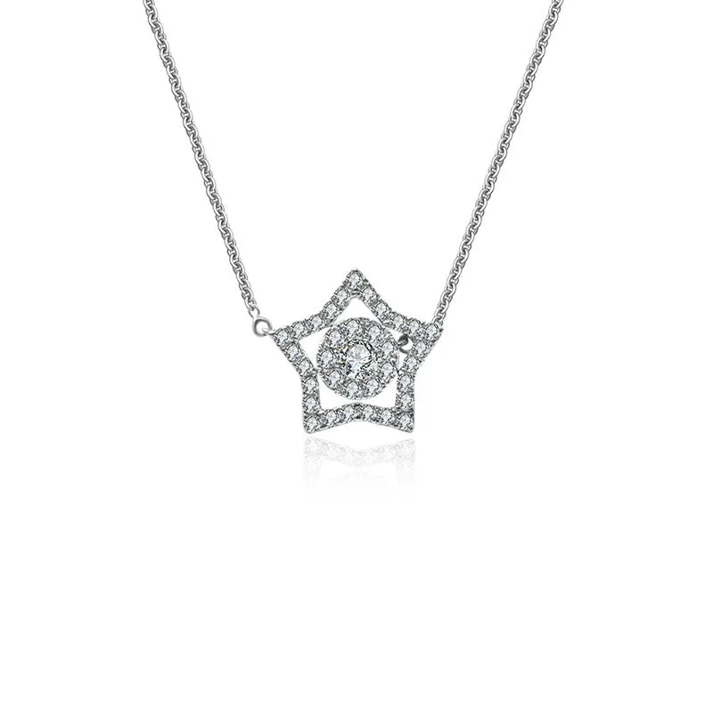 18k Gold Star Shape Diamond Necklace