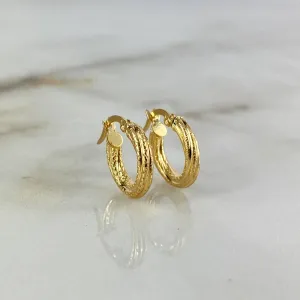 18K Yellow Gold Carly Dotted Hoop Earrings 1.4gr / 0.51in