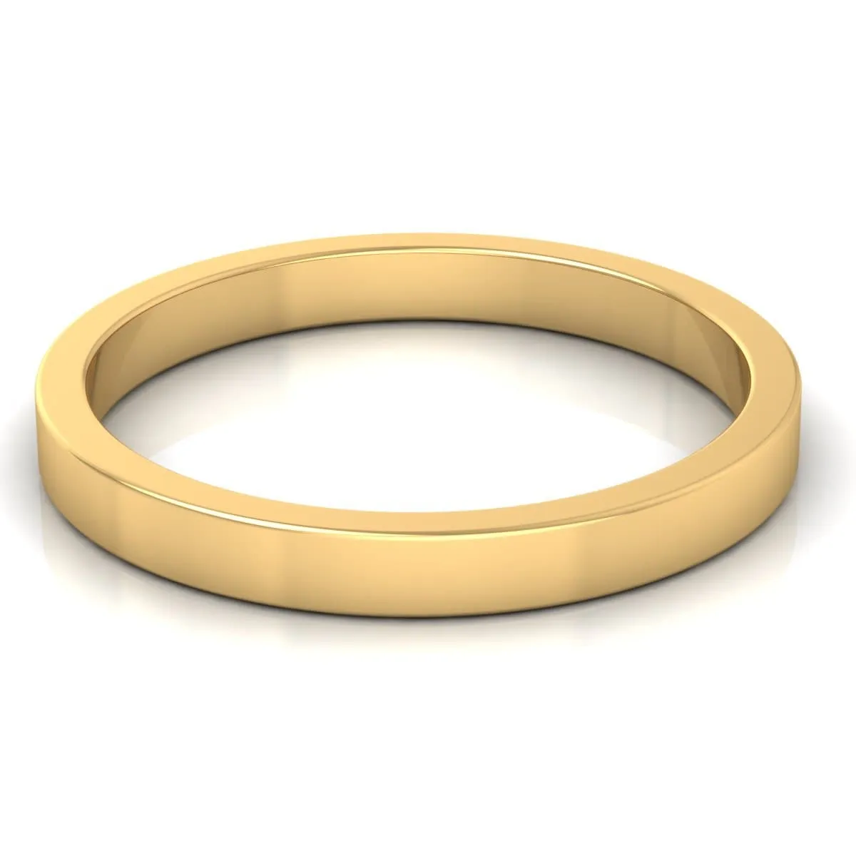 2.5 mm Plain Wedding Band in 14KT, 18KT & Platinum