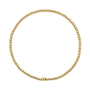 2mm Gold Small Bead Bracelet