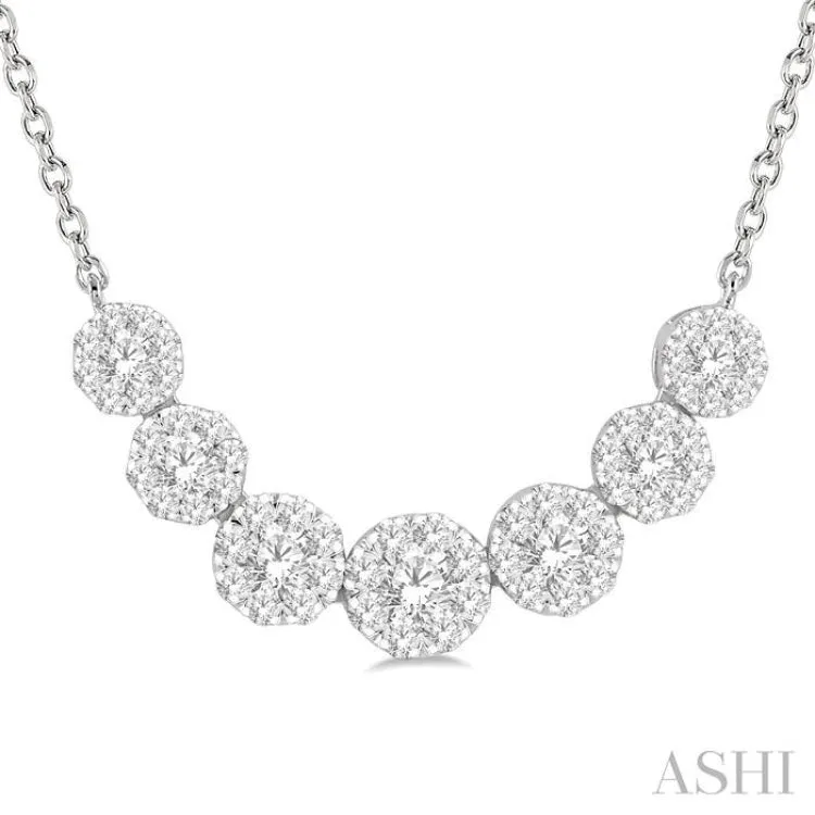 3/4 Ctw Round Cut Diamond Lovebright Necklace in 14K White Gold