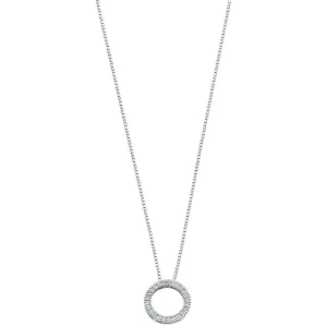 9ct White Gold 0.25ct Diamond Circle Necklace