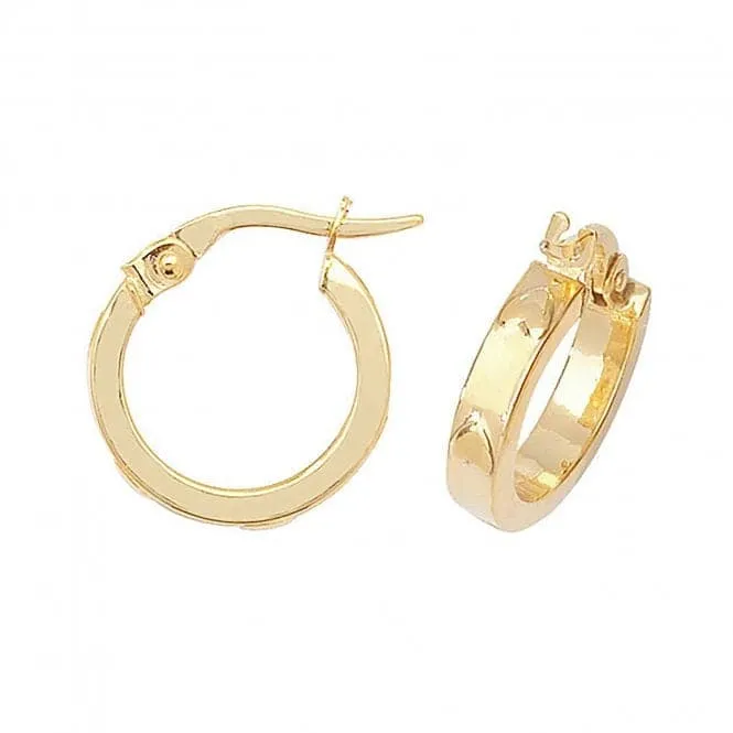 9ct Yellow Gold 10mm Hoop Earrings ER664