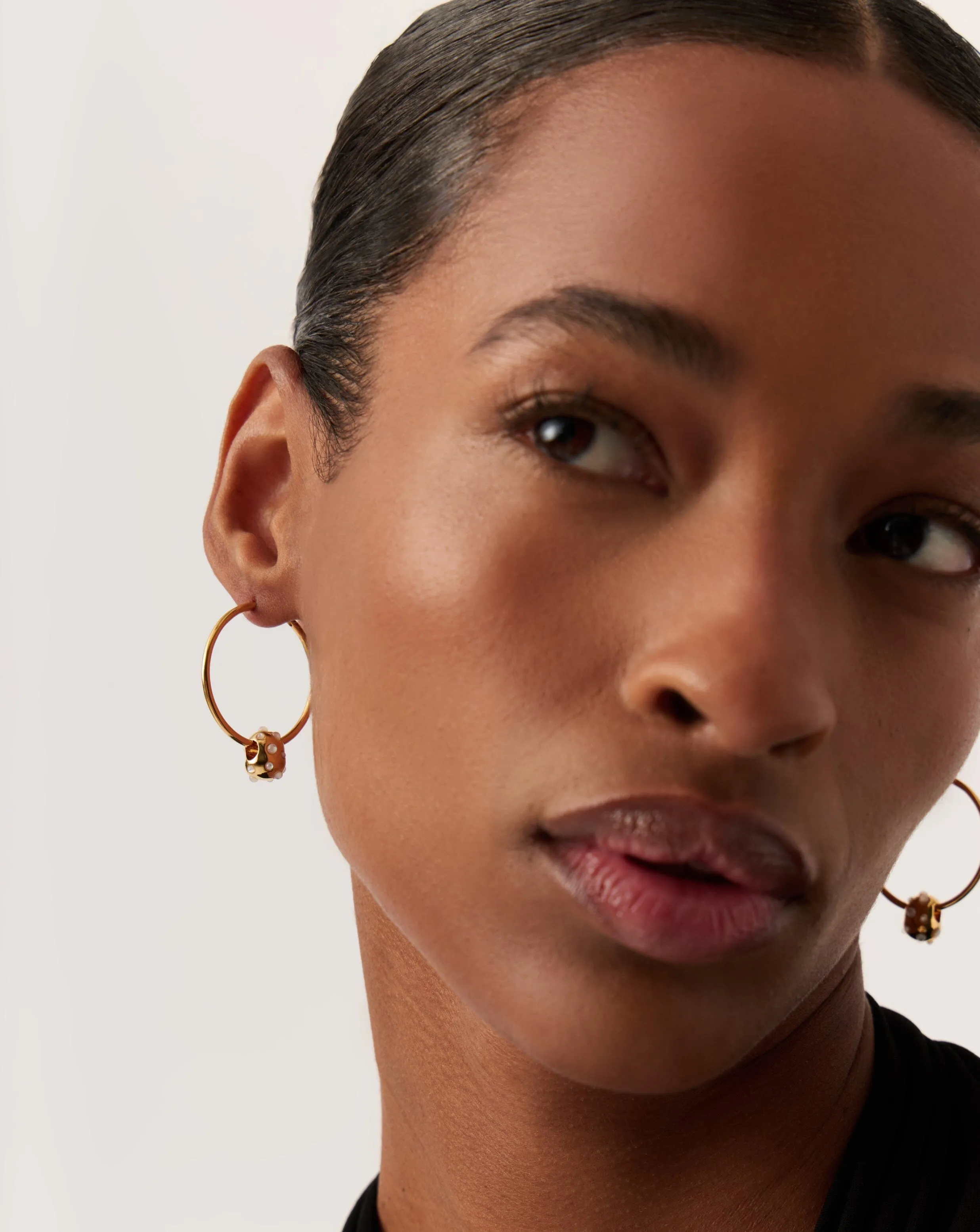 Abacus Nugget Medium Charm Hoop Earrings | 18k Recycled Gold Vermeil on Recycled Sterling Silver