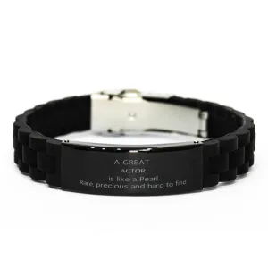 Actor Inspirational Black Glidelock Clasp Bracelet - A Rare and Precious Gift for Birthday, Christmas, Graduation, and More