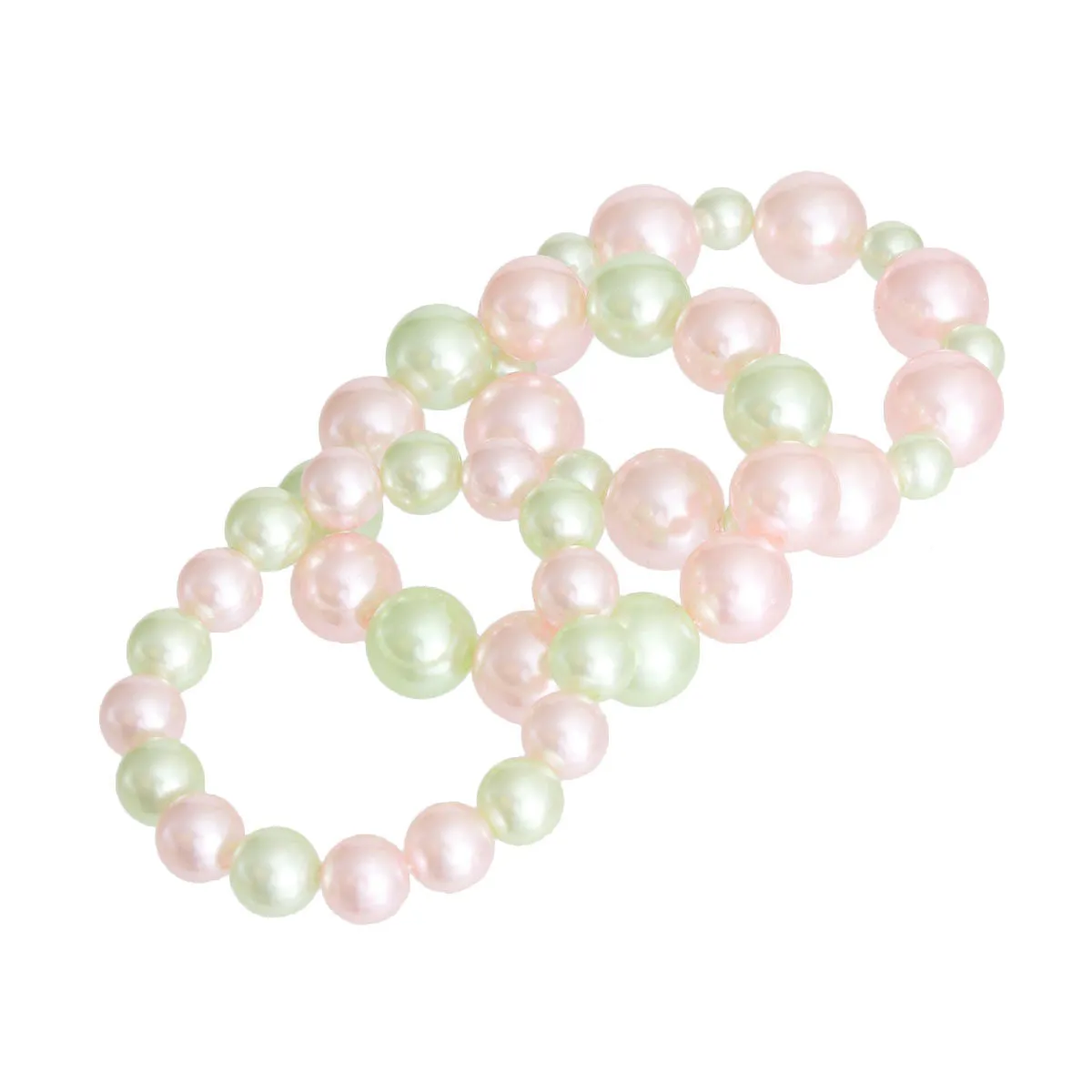 AKA Pink Green Pearls Stretch Bracelet Set Alpha Kappa Alpha Inspired