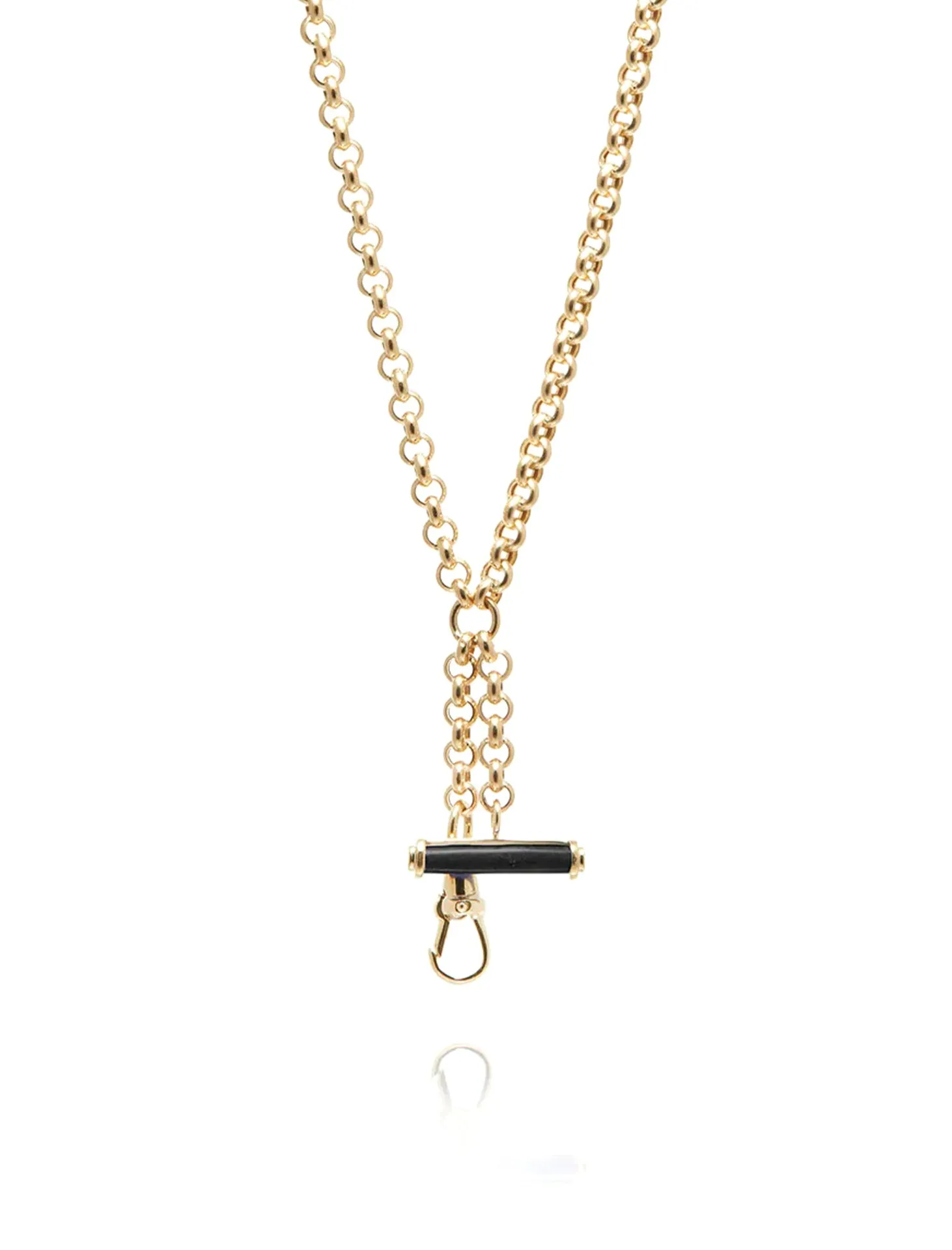 Albert, 14K Yellow Gold   Colored Stone T-Bar Chain