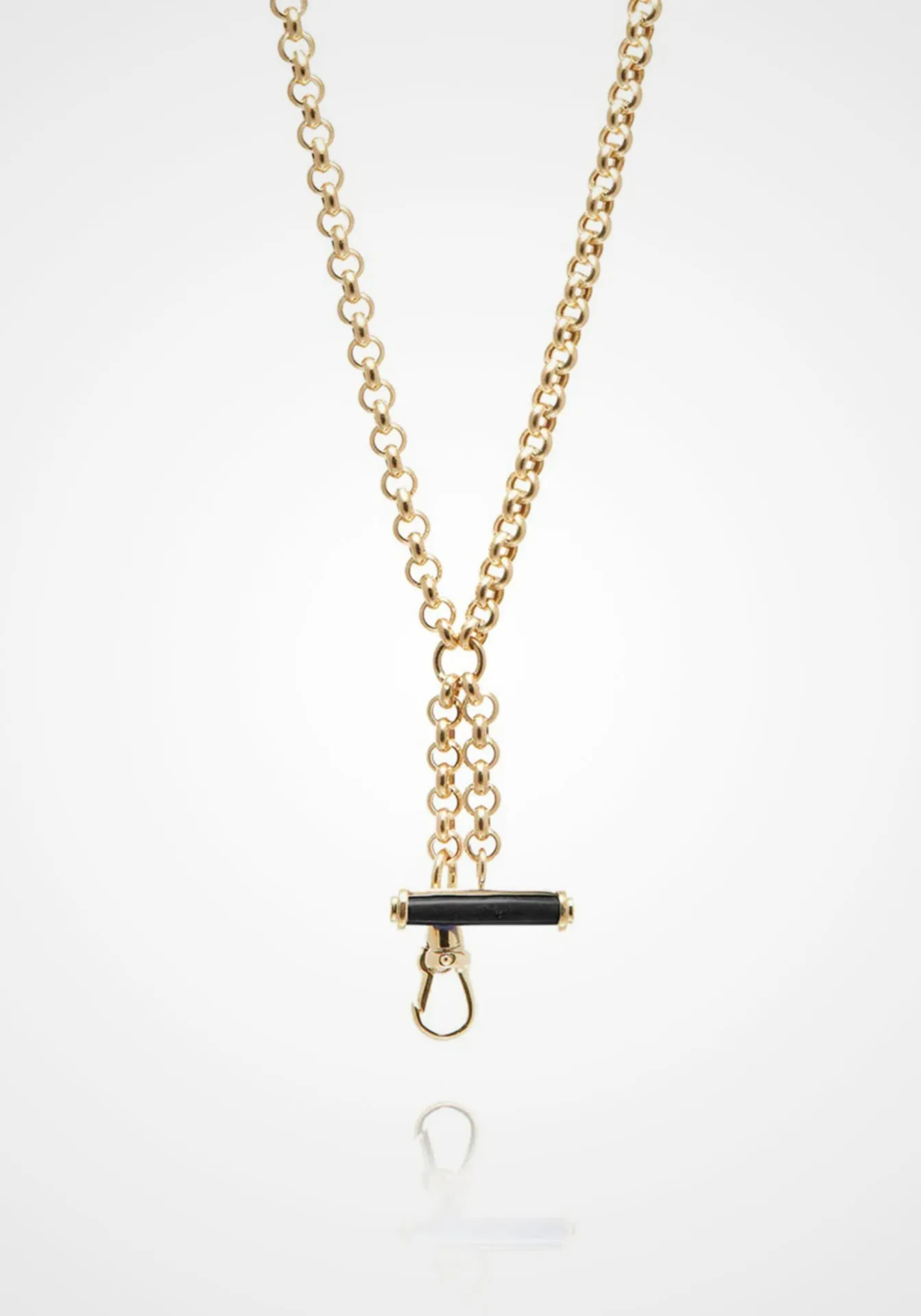 Albert, 14K Yellow Gold   Colored Stone T-Bar Chain