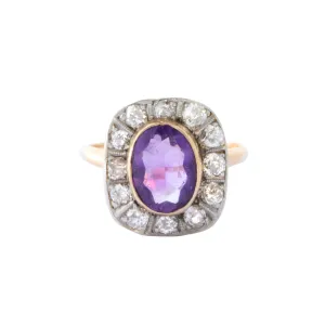 Amethyst and Diamond Ring