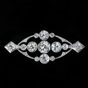 Art Deco Brook & Son Platinum 8.28 CTW Diamond Brooch