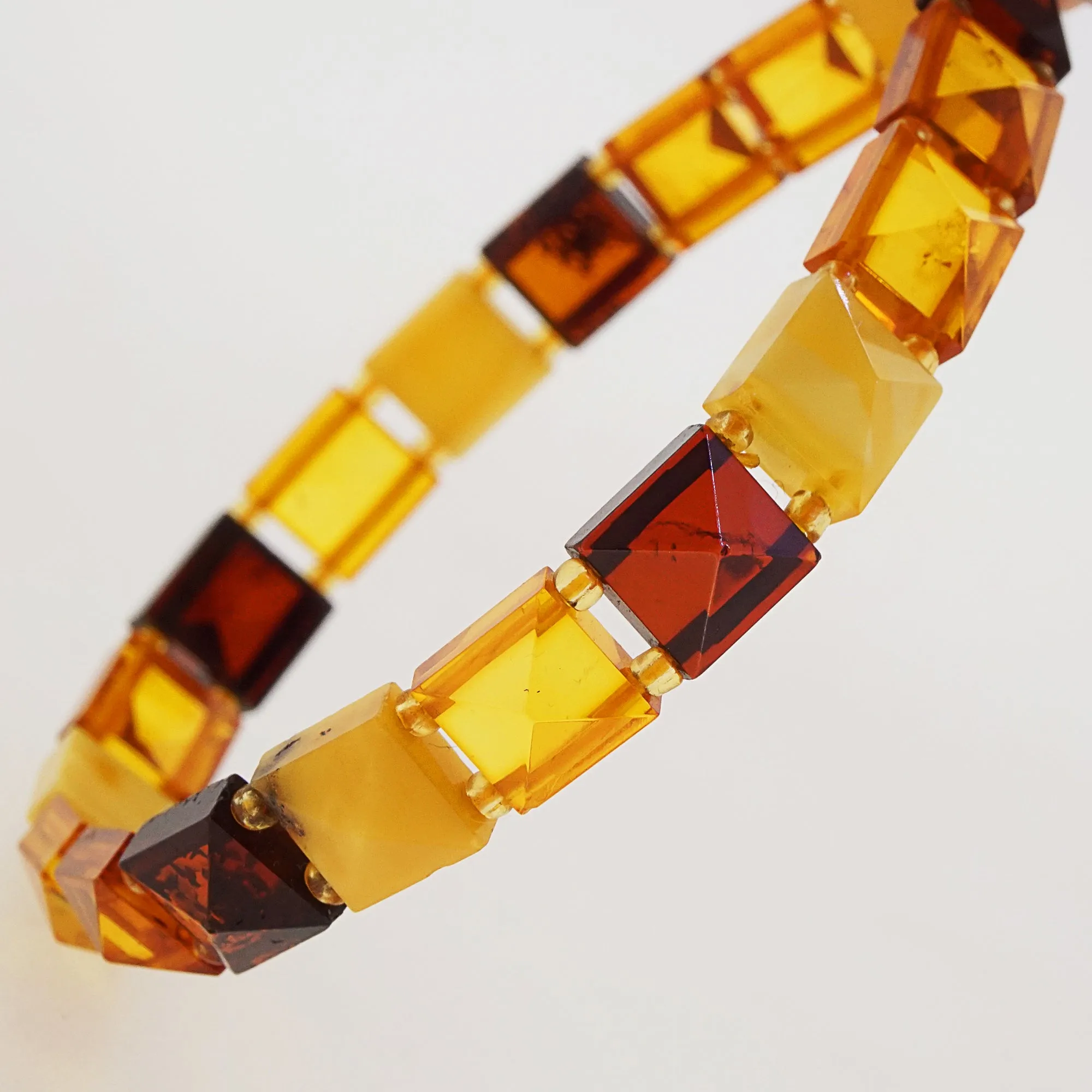 Baltic Amber Faceted Square Bangle