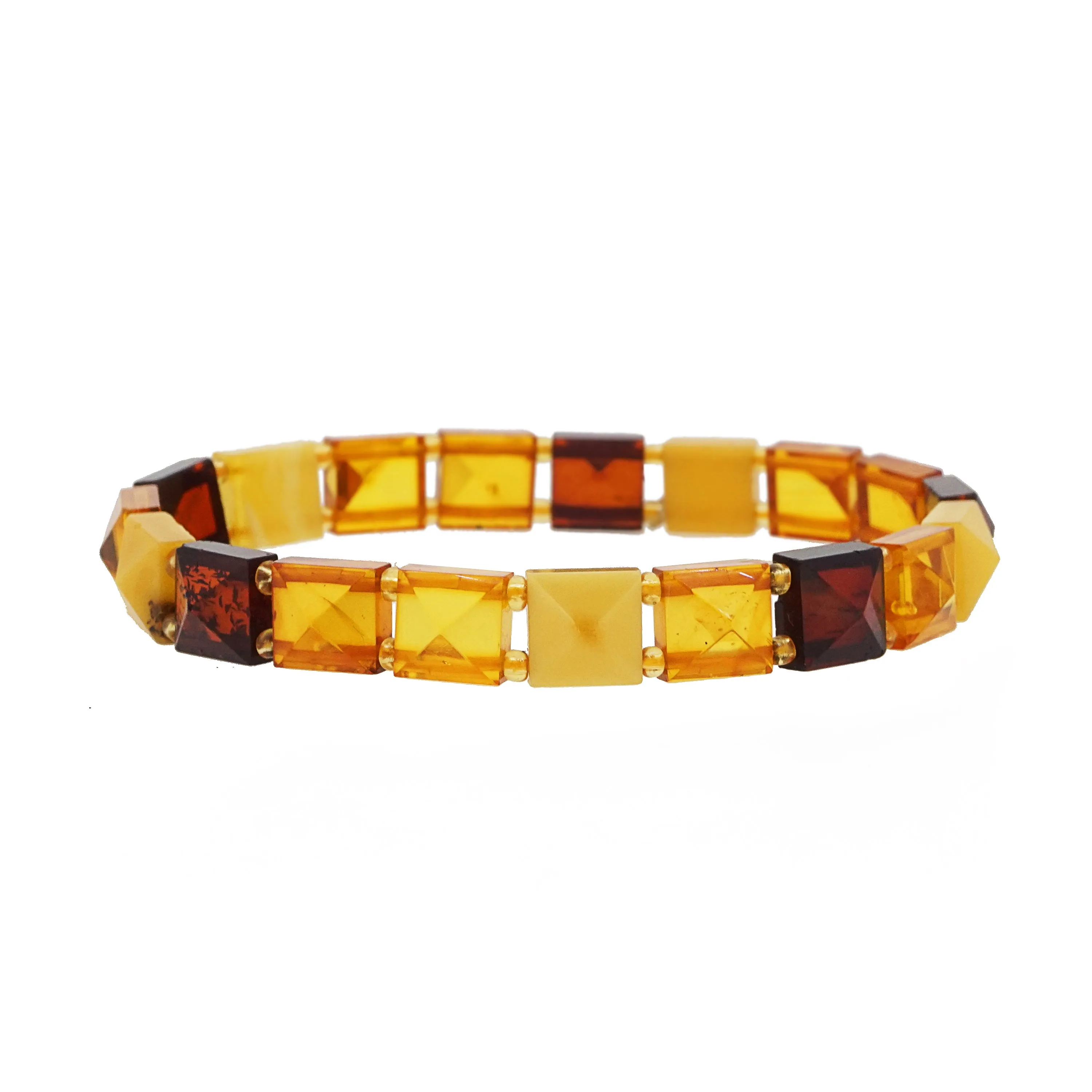 Baltic Amber Faceted Square Bangle