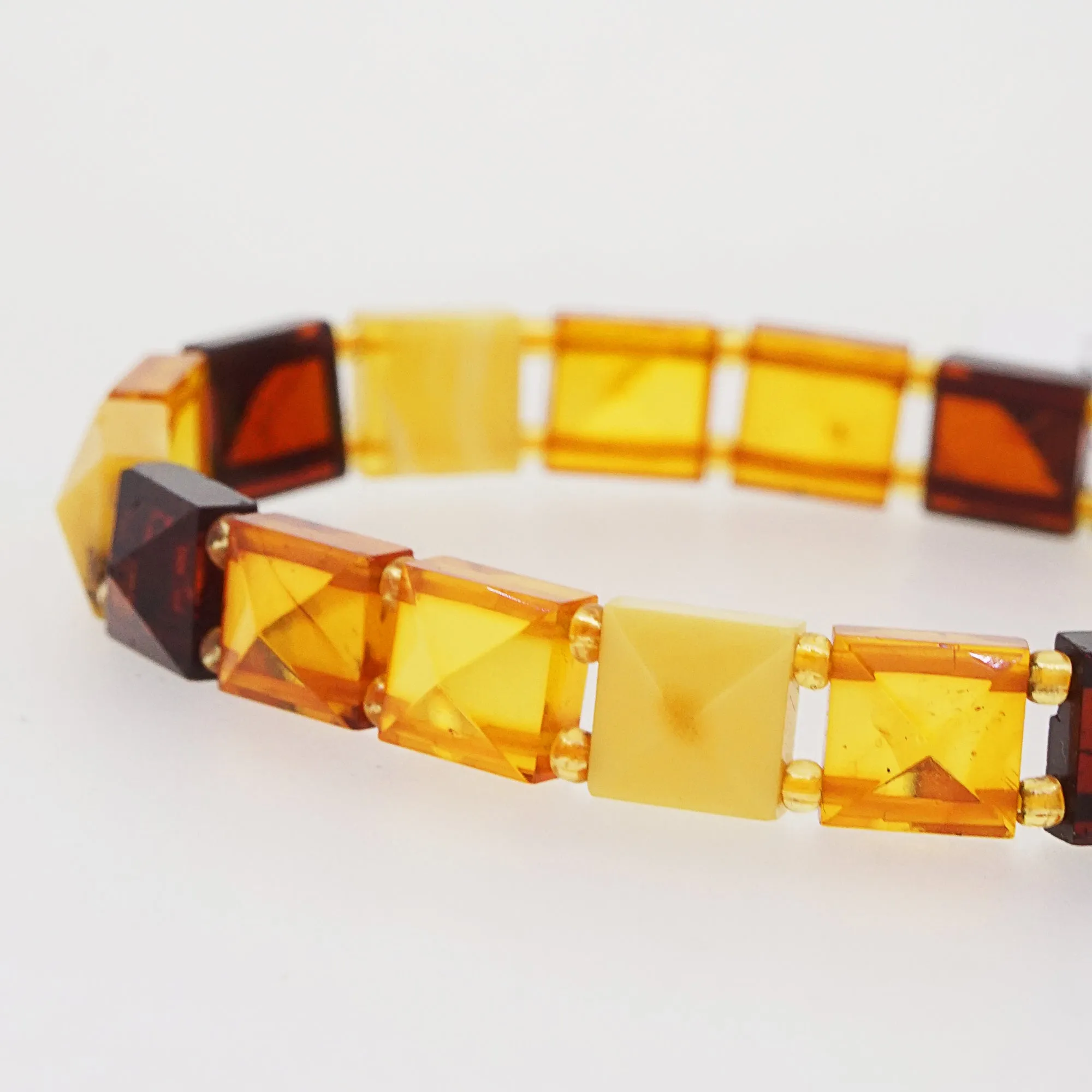 Baltic Amber Faceted Square Bangle