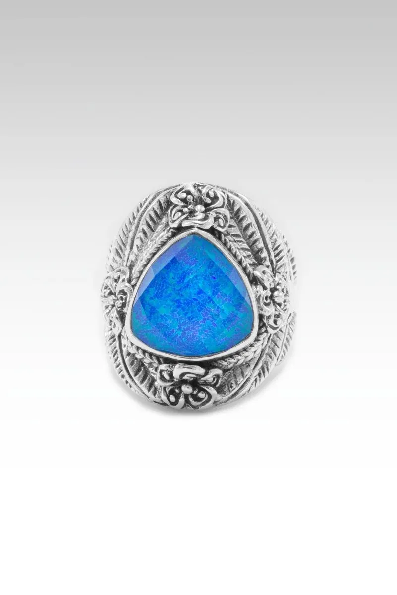 Beauty in Bloom Ring™ in Twilight Simulated Opal & Quartz Doublet