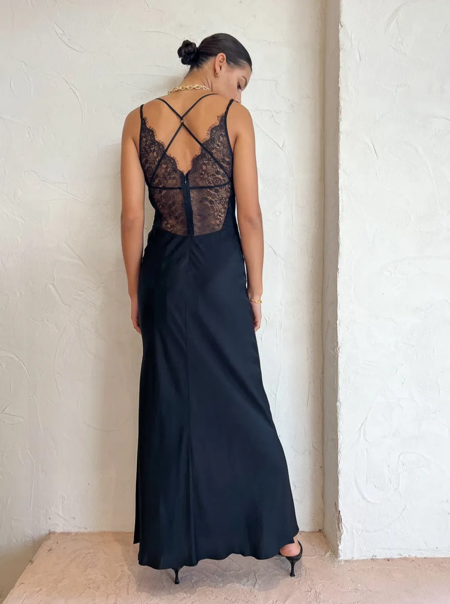 Bec and Bridge Lucille Lace Maxi Dress in Black