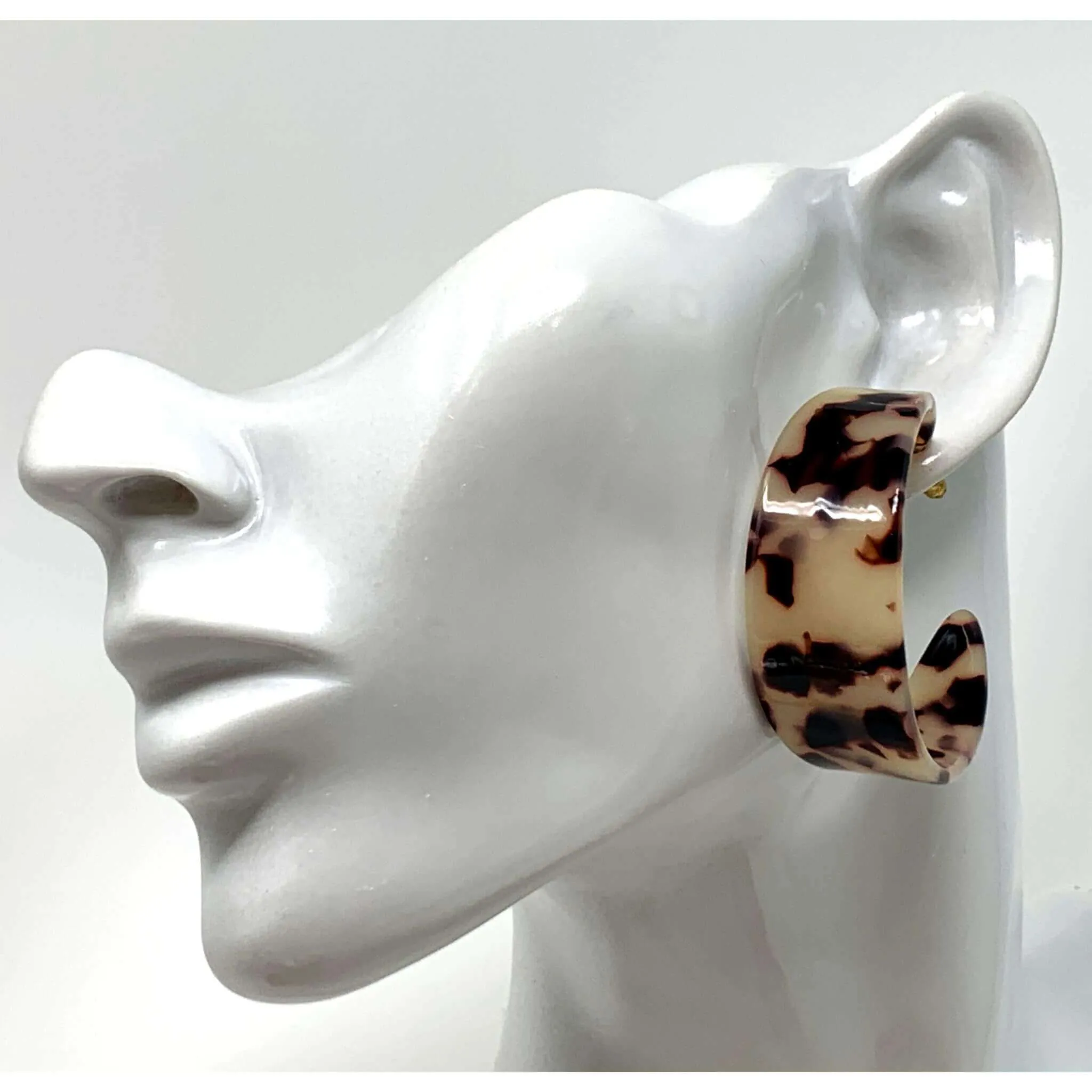 Black & White Chunky Hoop Earrings