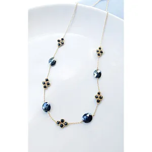 Black Clover Necklace 4872 with Black Spinel and Onyx by Michelle Pressler Jewelry