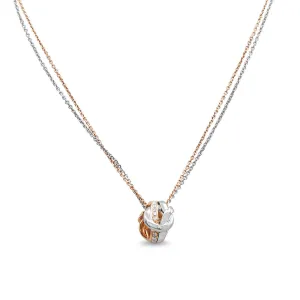 Boodles The Knot Diamond Pendant Necklace - 18ct White & Rose Gold