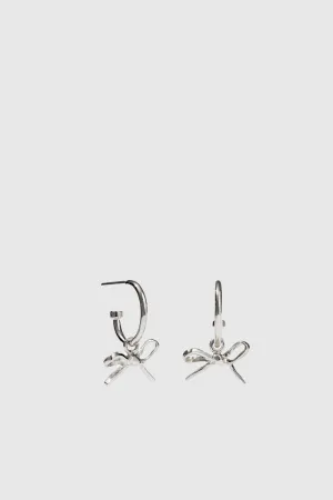 Bow Signature Hoop Earrings - Sterling Silver