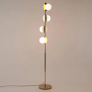 Brass Opal Disk Floor Lamp - Houseof