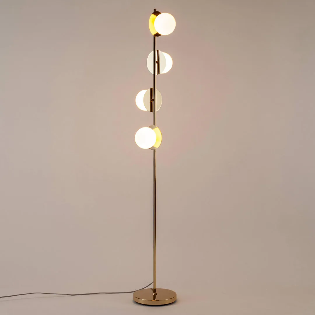 Brass Opal Disk Floor Lamp - Houseof