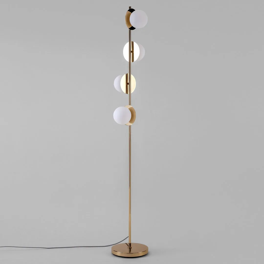 Brass Opal Disk Floor Lamp - Houseof