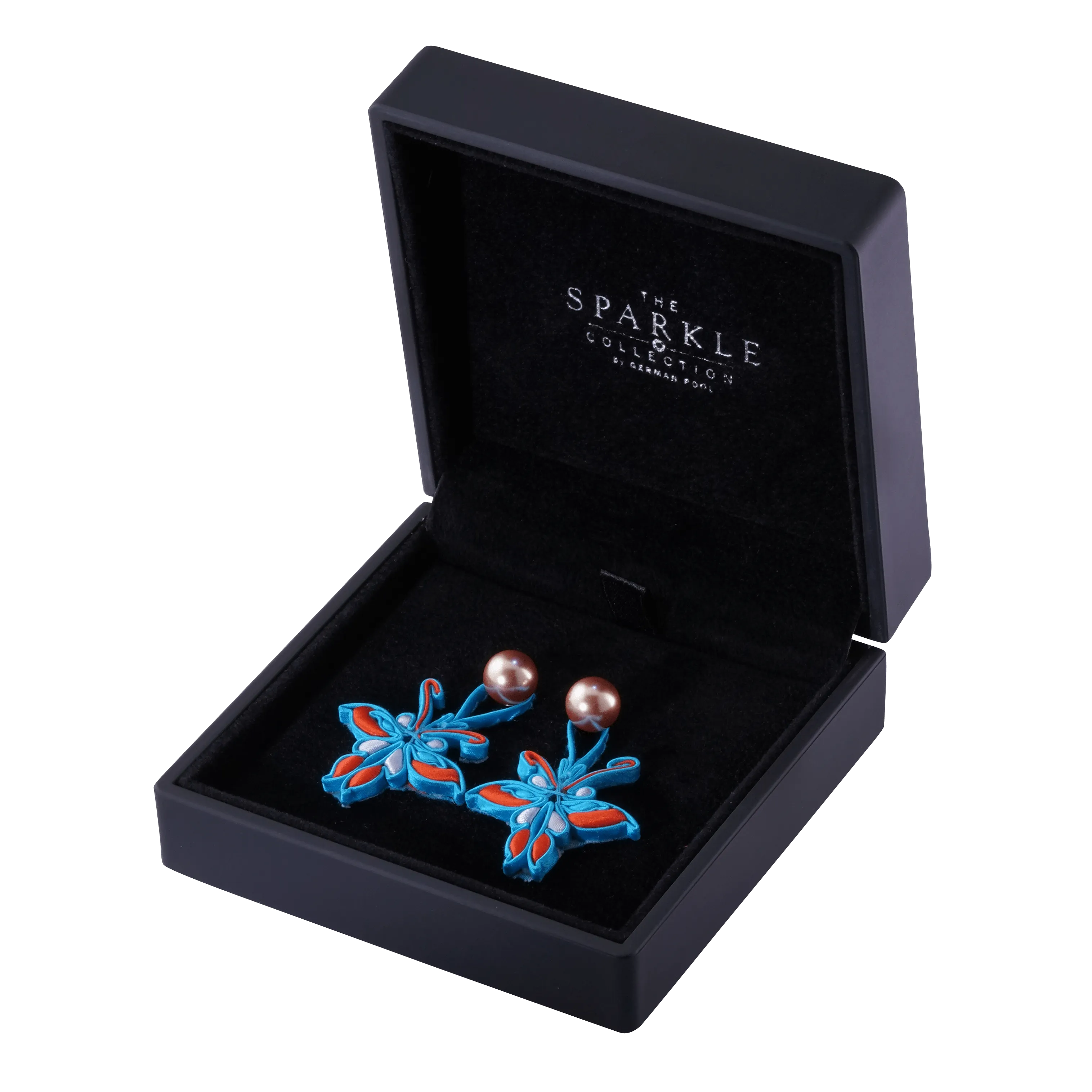 【BUTTERFLY】Handcrafted Flower buttons with 925 Sterling Silver Crystal Pearl Earrings