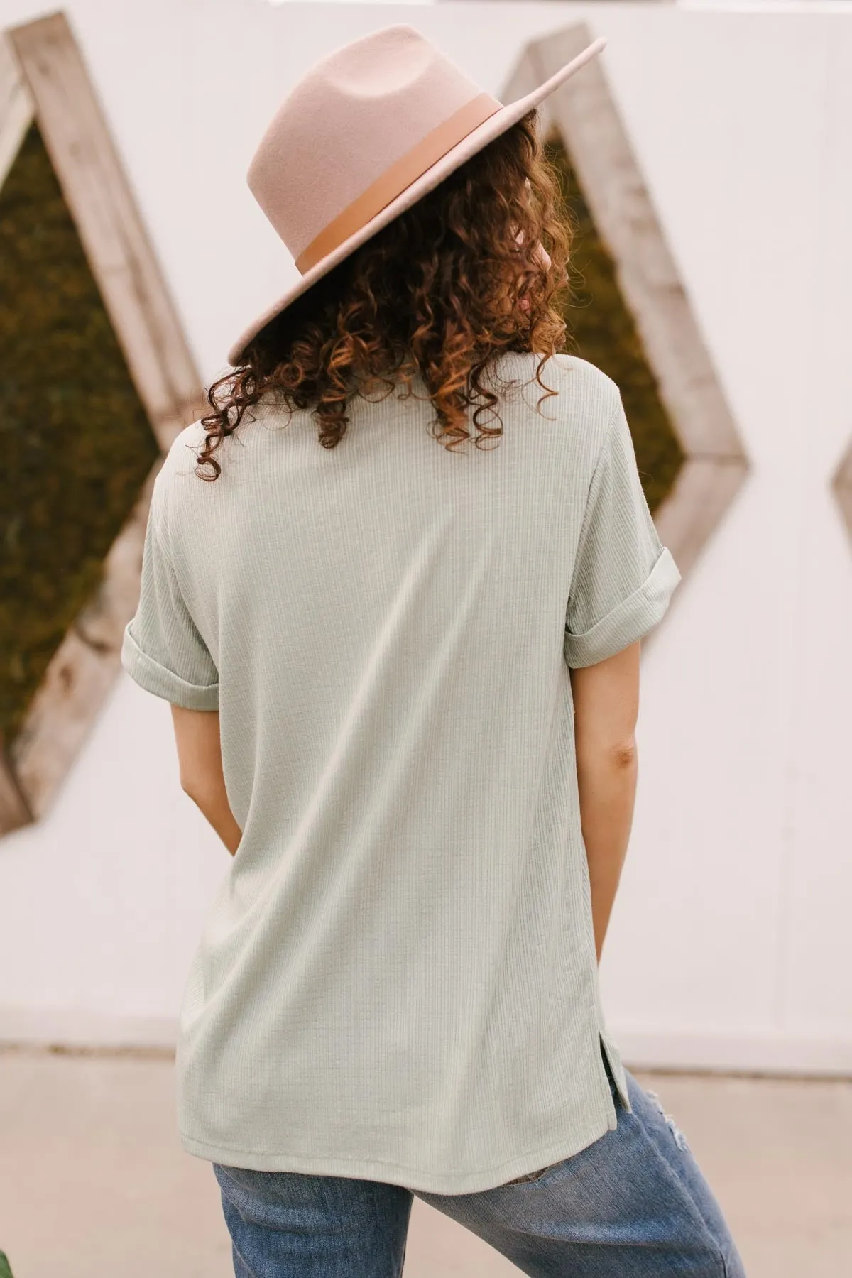 Buttons and Henley Top in Sea Salt