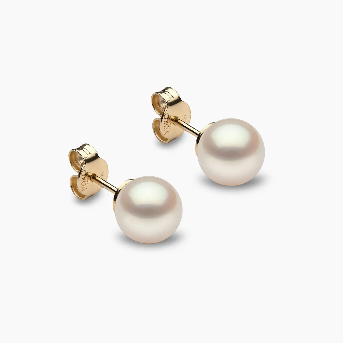 Classic 18K Gold AAA Akoya Pearl Stud Earrings