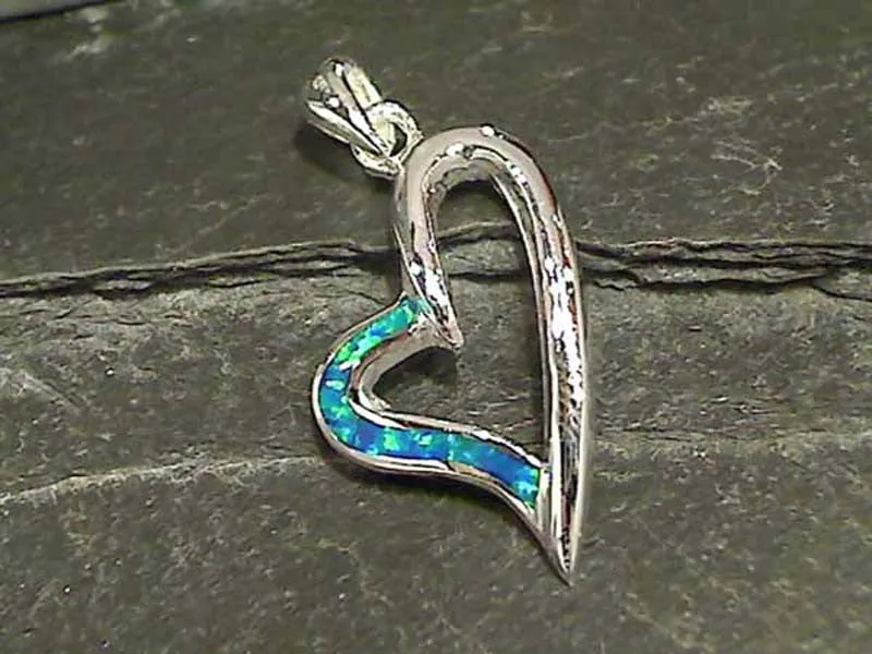 Created Opal, Sterling Silver Pendant