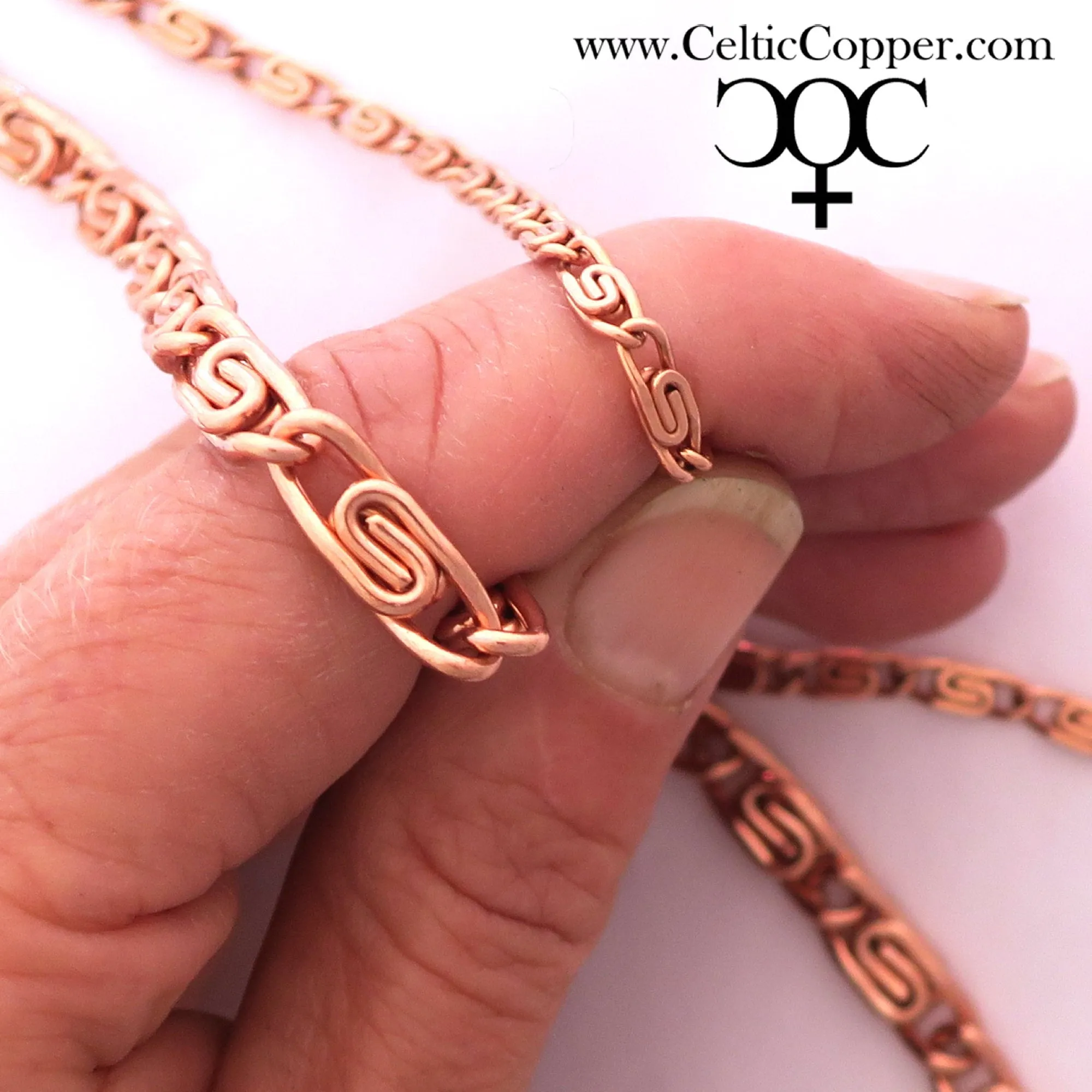 Custom Copper Scroll Chain Bracelet BC66M Medium 5mm Celtic Scroll Chain Bracelet Custom Size