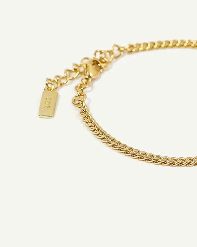 DEAR DARLING BERLIN FINE CURB CHAIN BRACELET GOLD