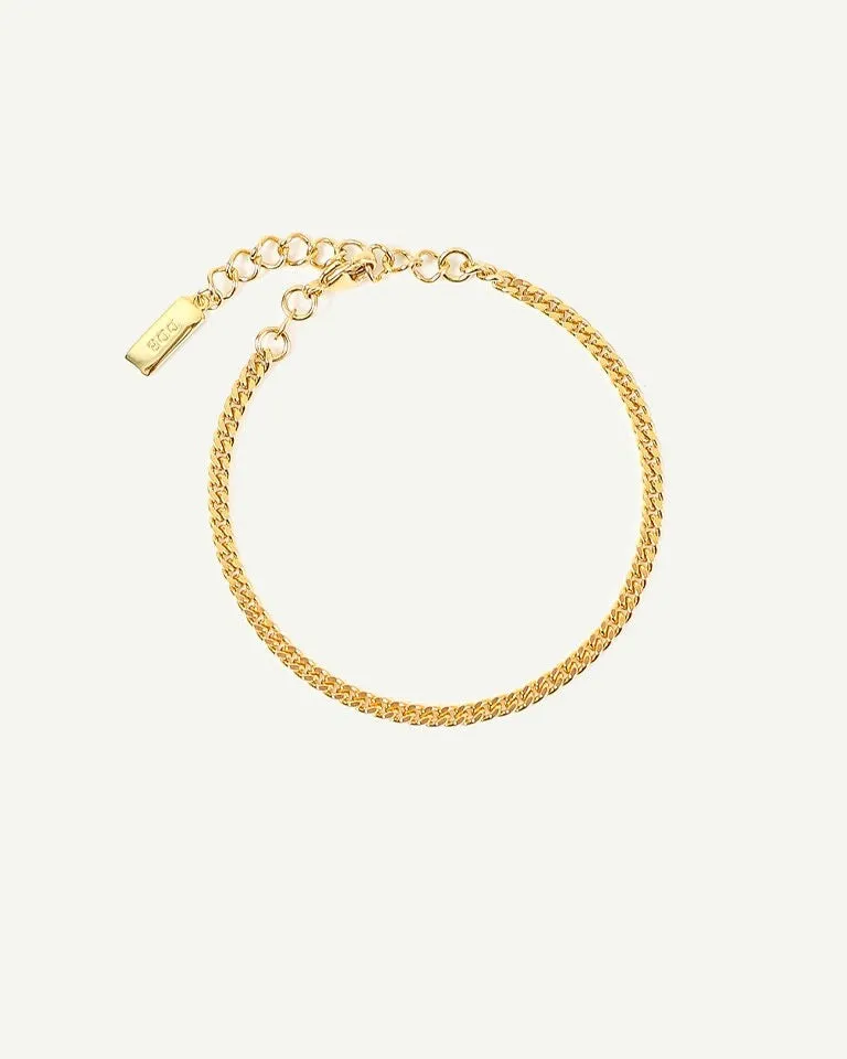 DEAR DARLING BERLIN FINE CURB CHAIN BRACELET GOLD